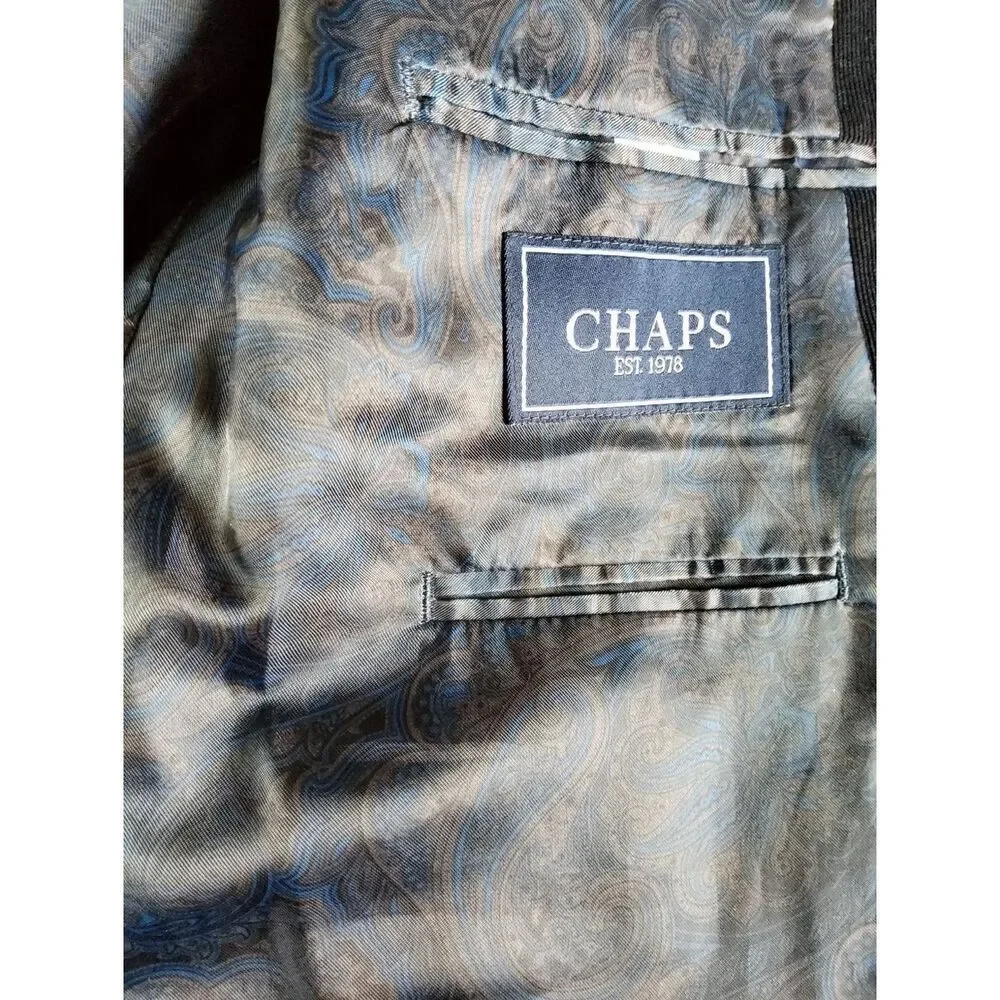 Chaps Men's navy blue corduroy Blazer in with deep blue paisley lining